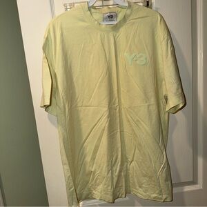 Y-3 Men’s Light Yellow Logo Short Sleeve Tee